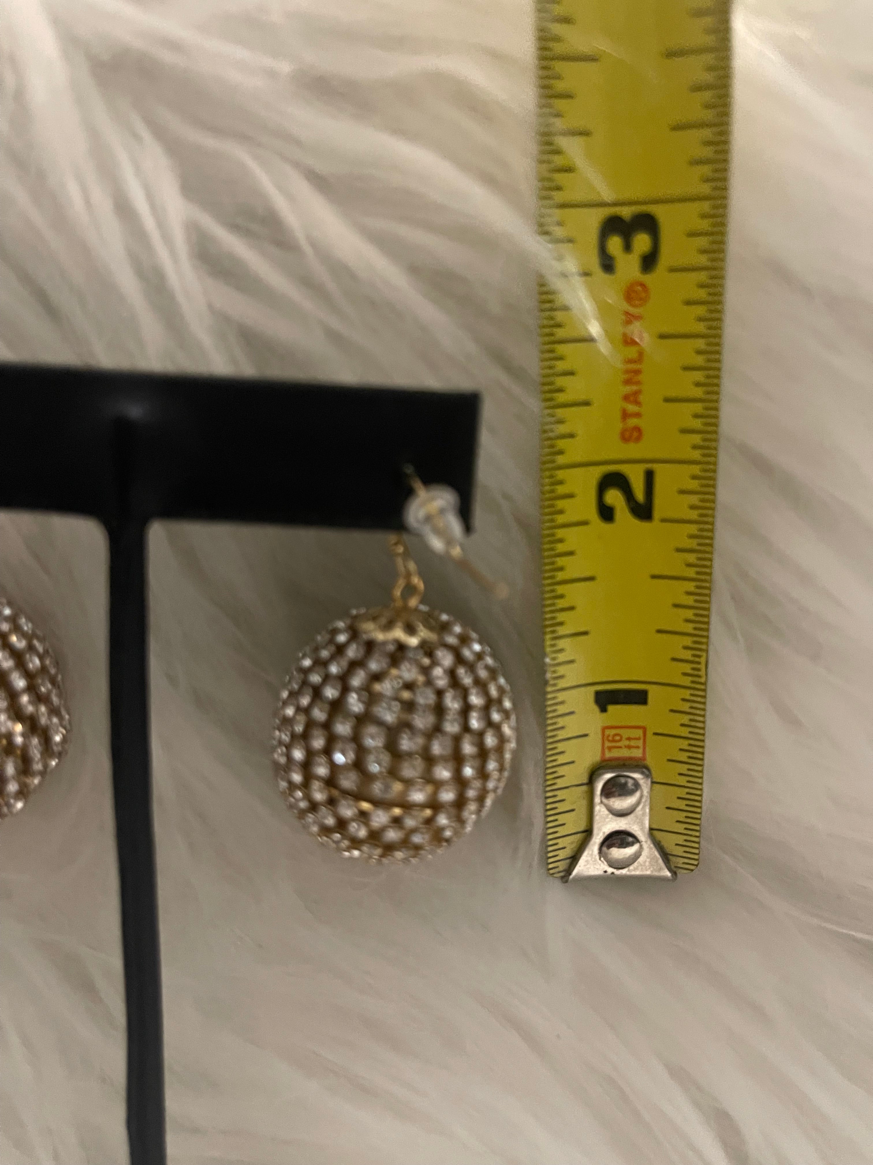 Gold-Tone Ball Teardrop Earrings