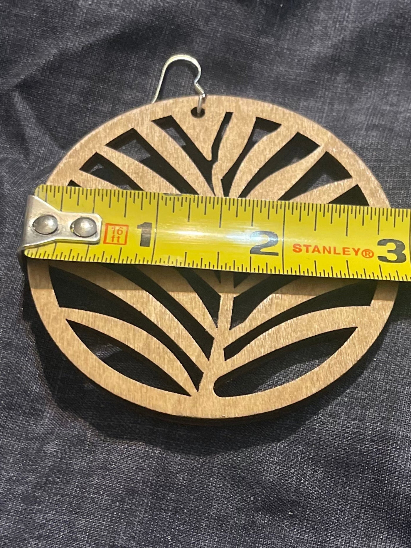 Palm Wood Circle Earrings