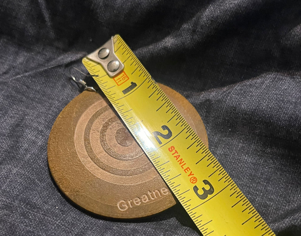 Strong and Greatness Circle Wood Earrings