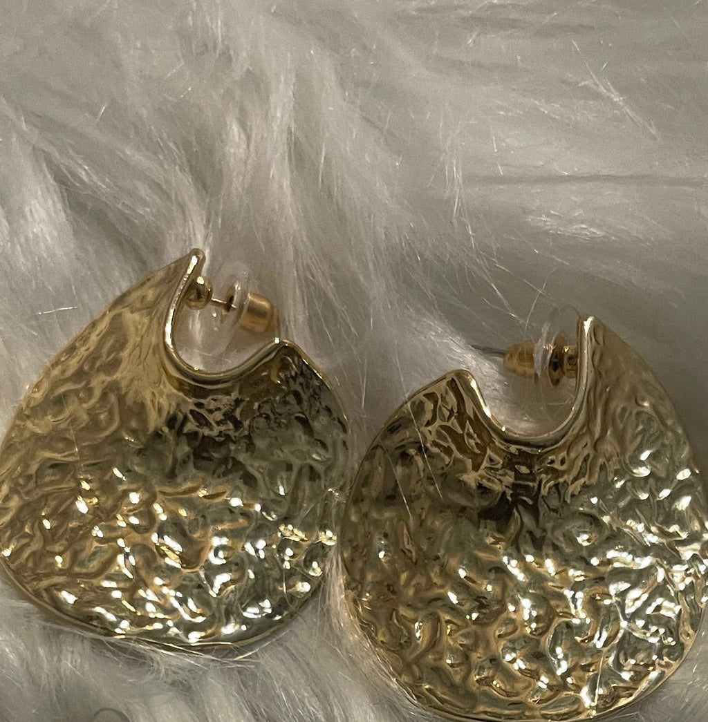 Hammered Statement Teardrop Earrings