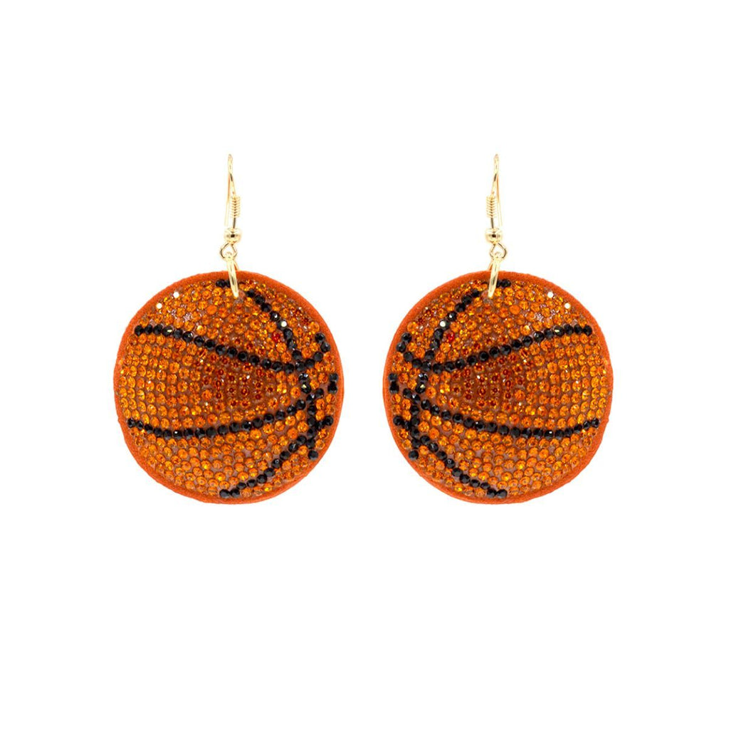 Orange Padded Basketball Earrings