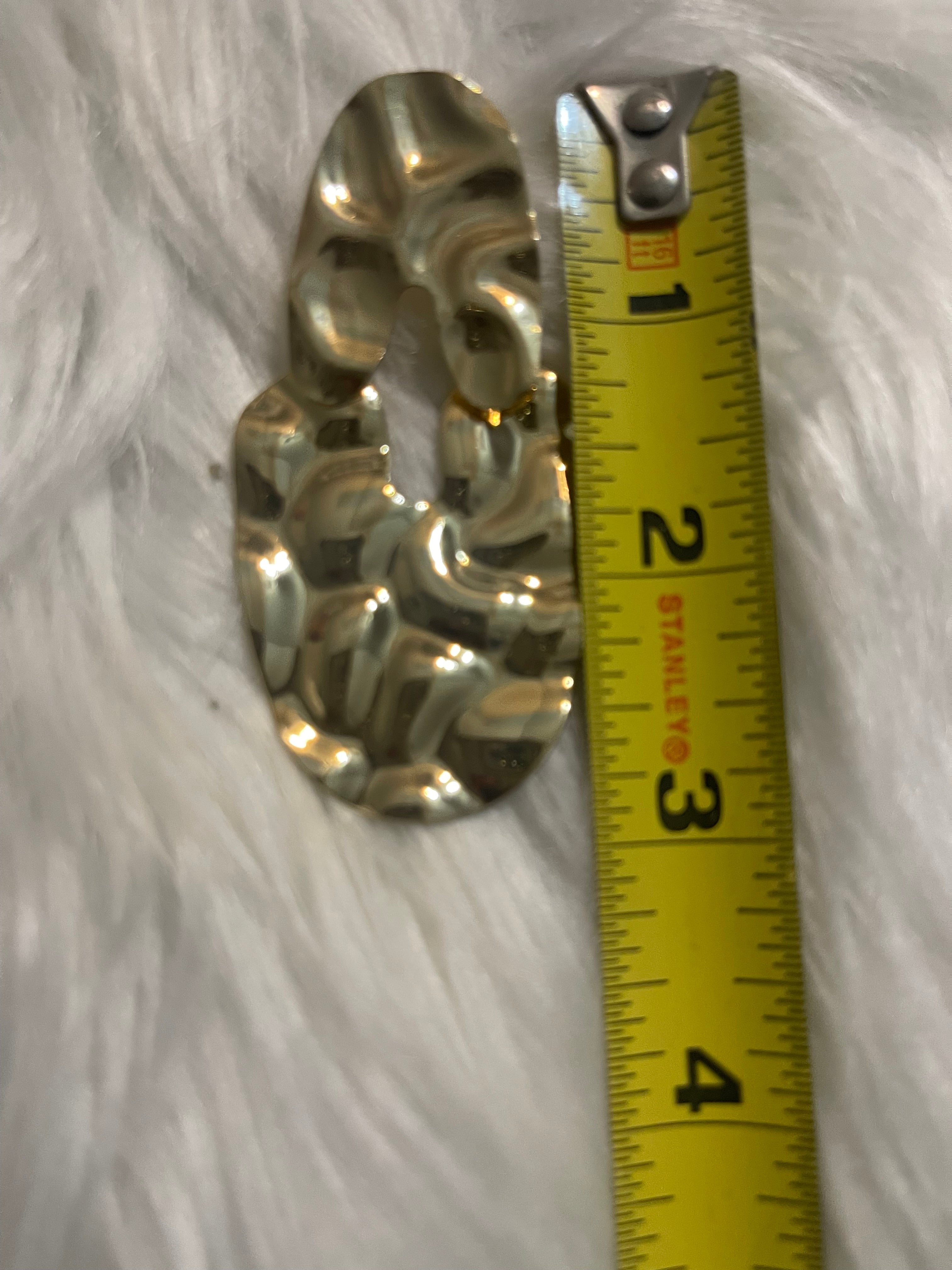 Gold Hammered Irregular Drop Earrings