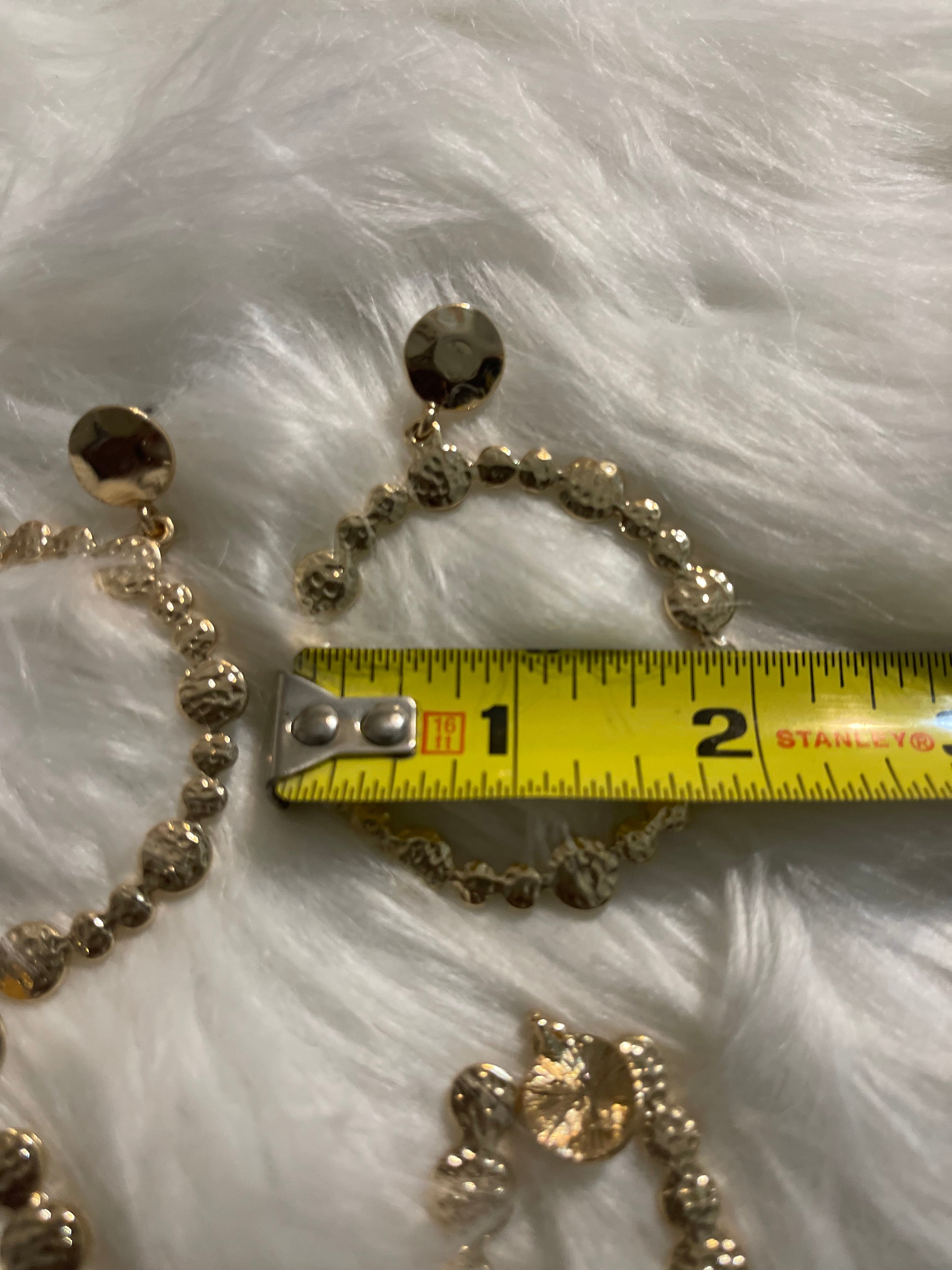 Large Hammered Texture Teardrop Earrings