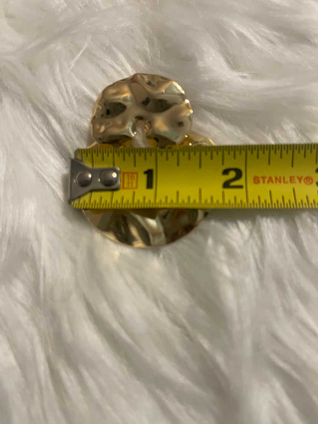 Gold Hammered Irregular Drop Earrings