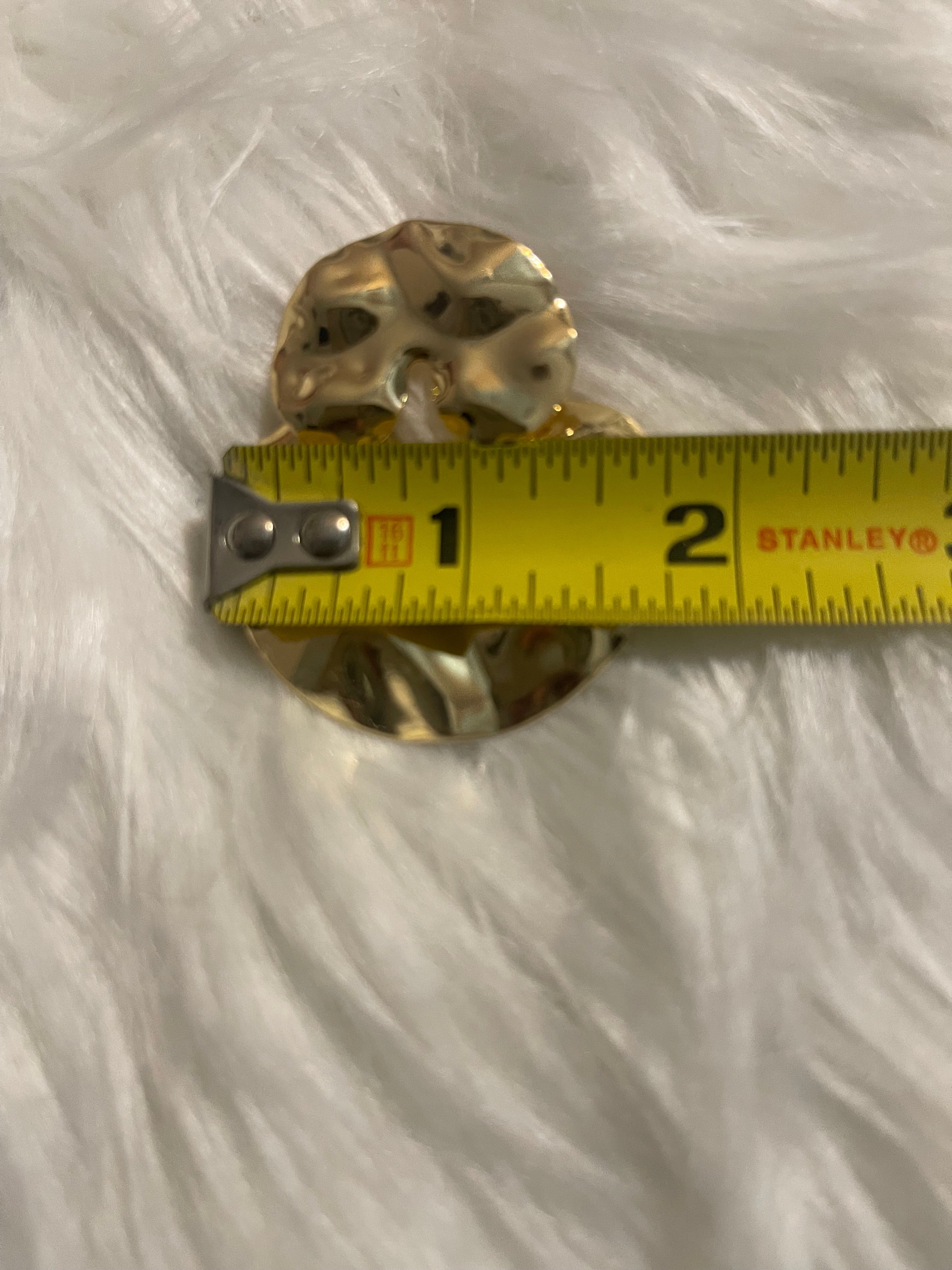 Gold Hammered Irregular Drop Earrings