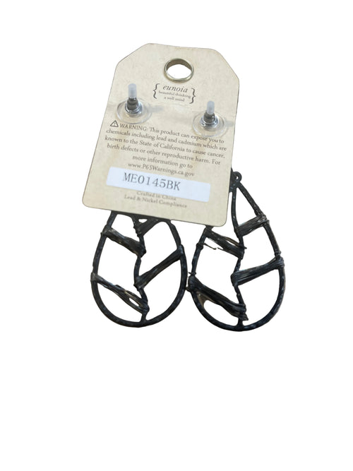 Black Metal Wire Twist Earrings