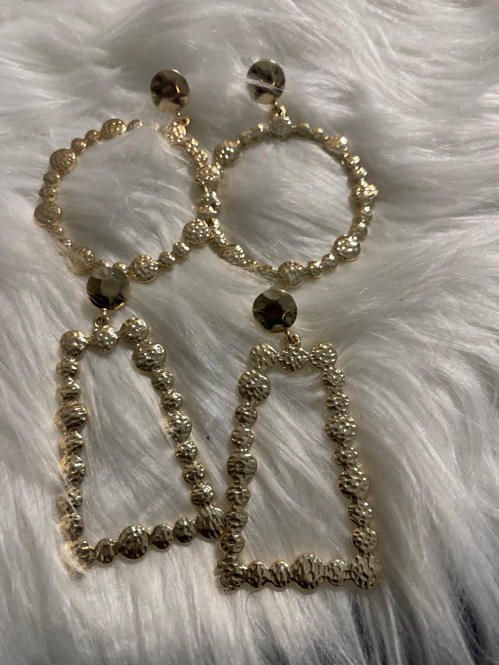 Large Hammered Texture Teardrop Earrings