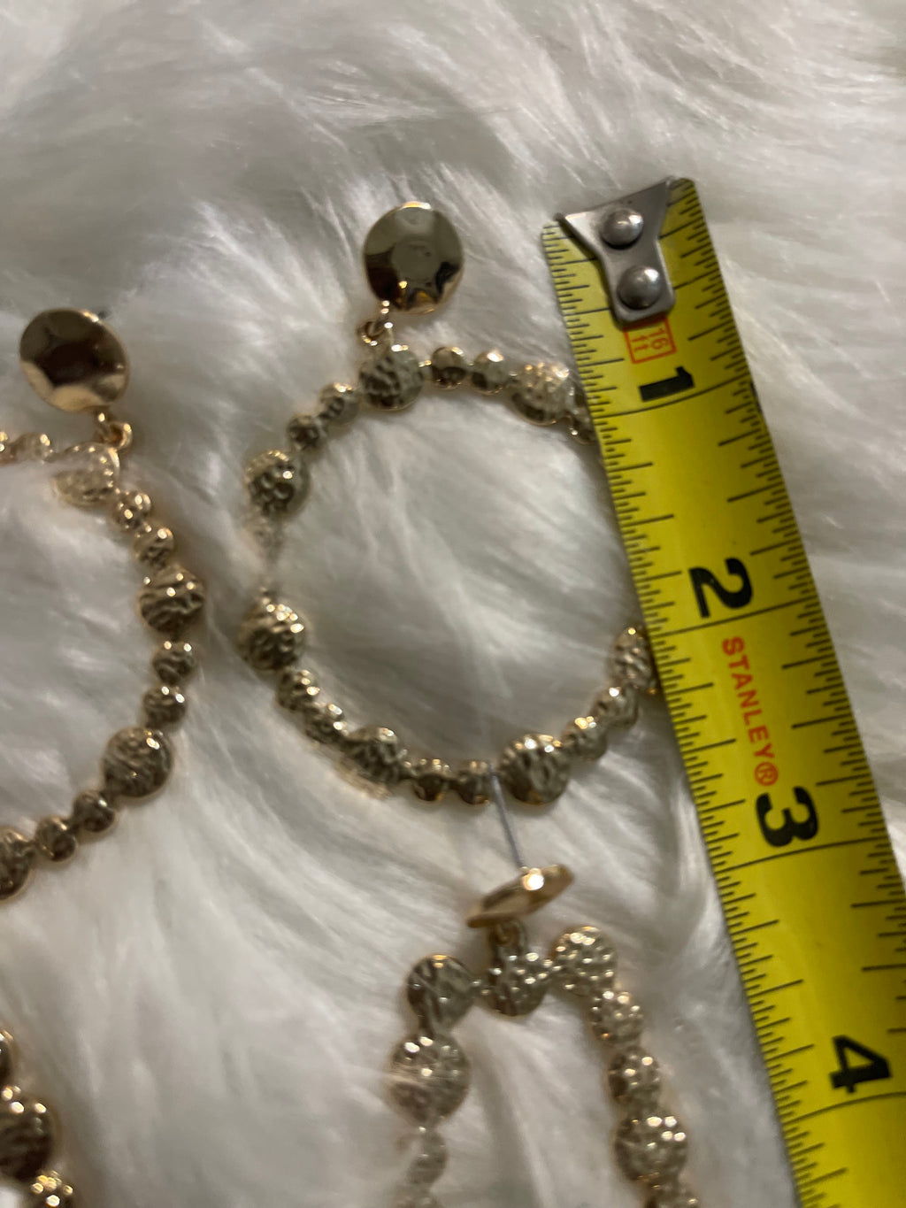 Large Hammered Texture Teardrop Earrings