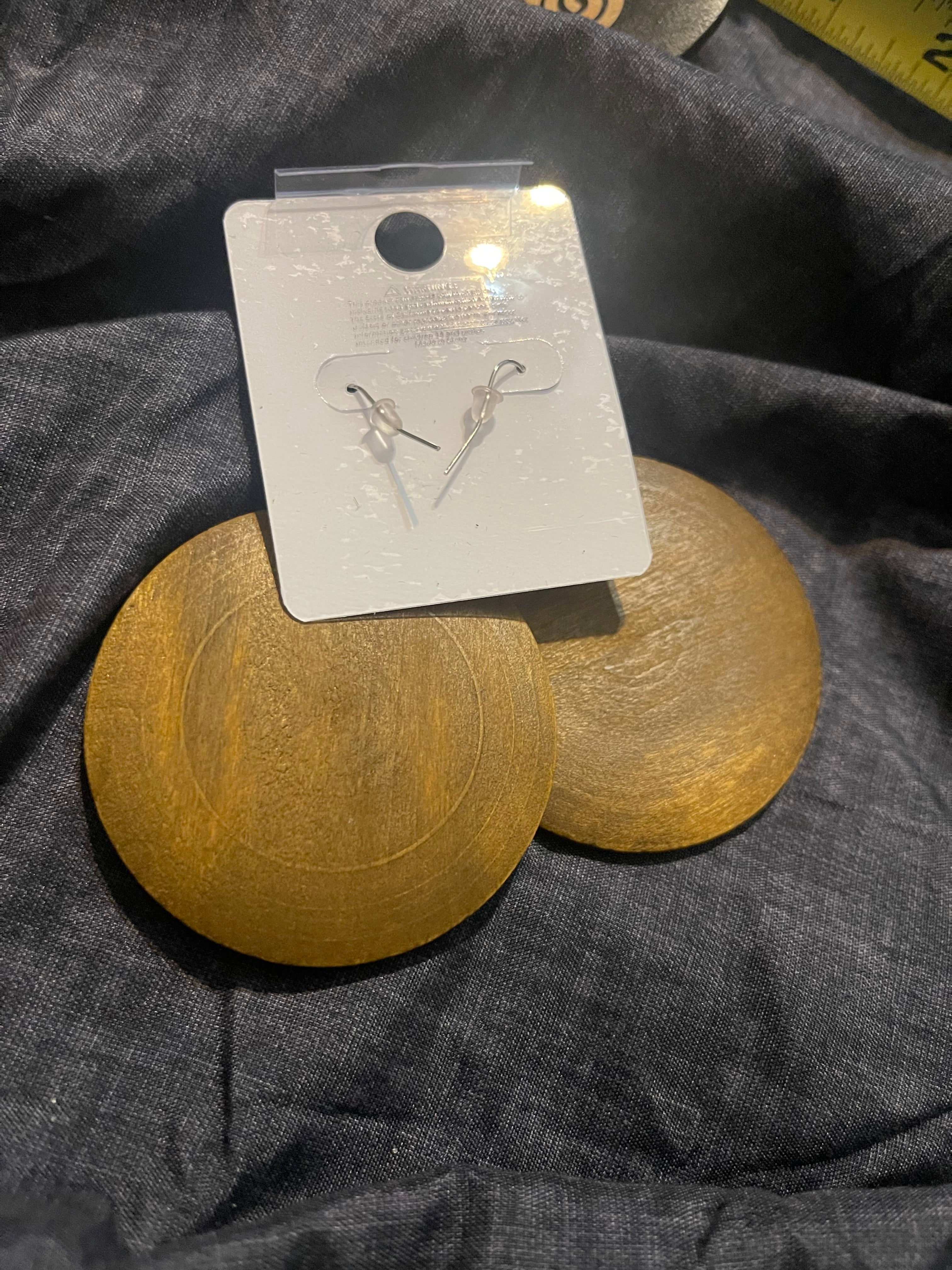 Strong and Greatness Circle Wood Earrings