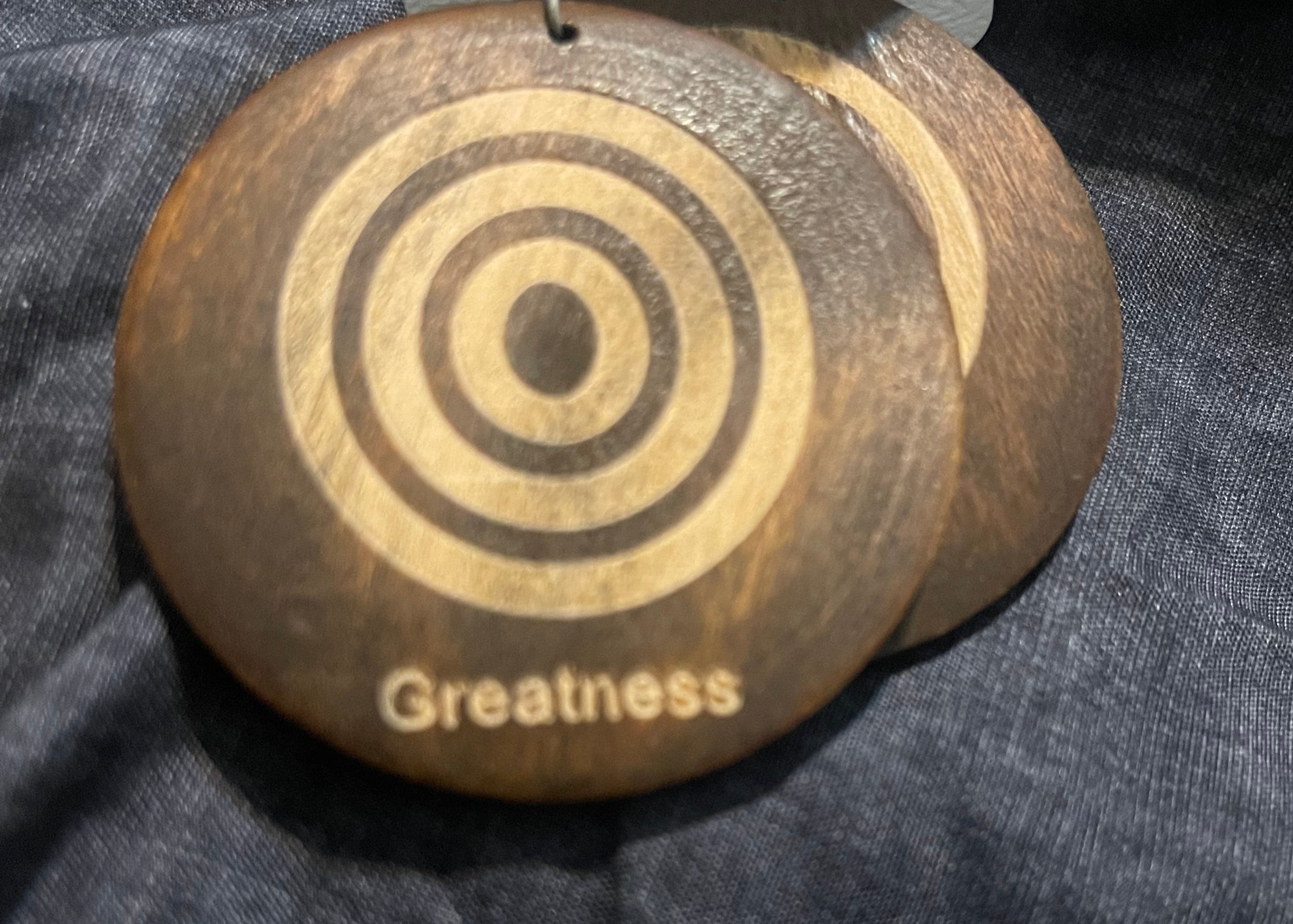 Strong and Greatness Circle Wood Earrings