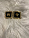 Gold Lion Head Stud Earrings