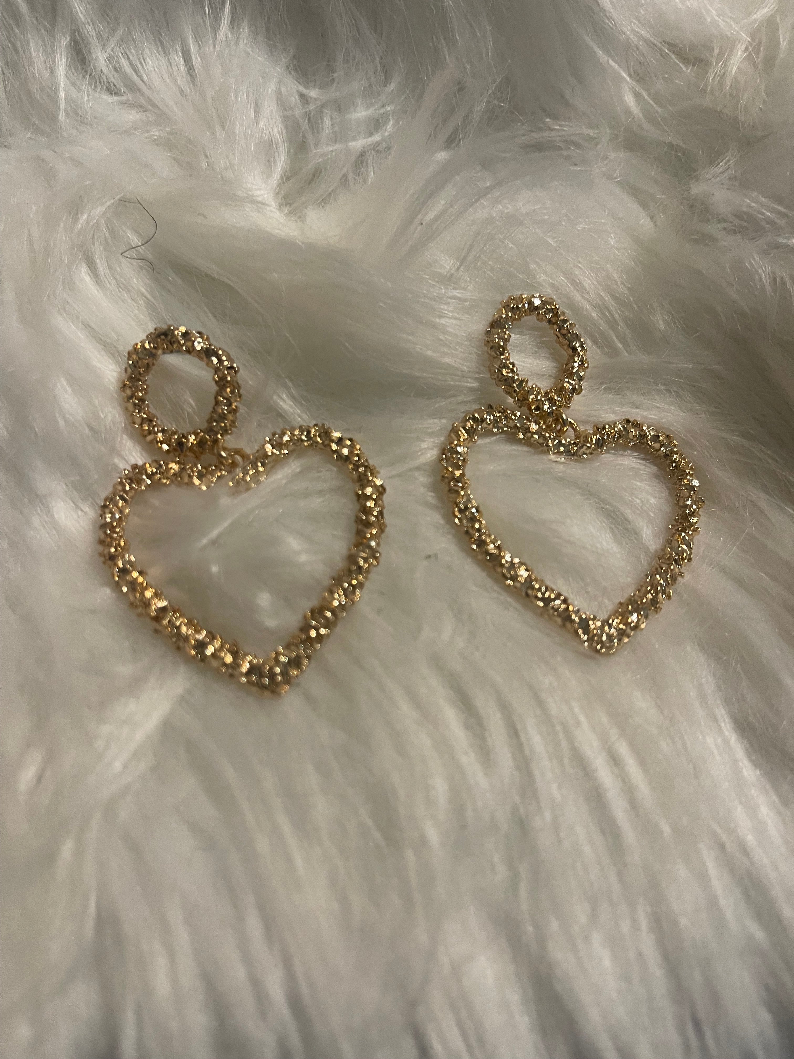 Gold-Tone Nugget Texture Earrings