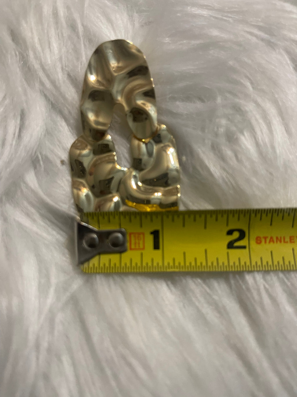 Gold Hammered Irregular Drop Earrings