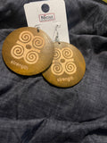 Strong and Greatness Circle Wood Earrings