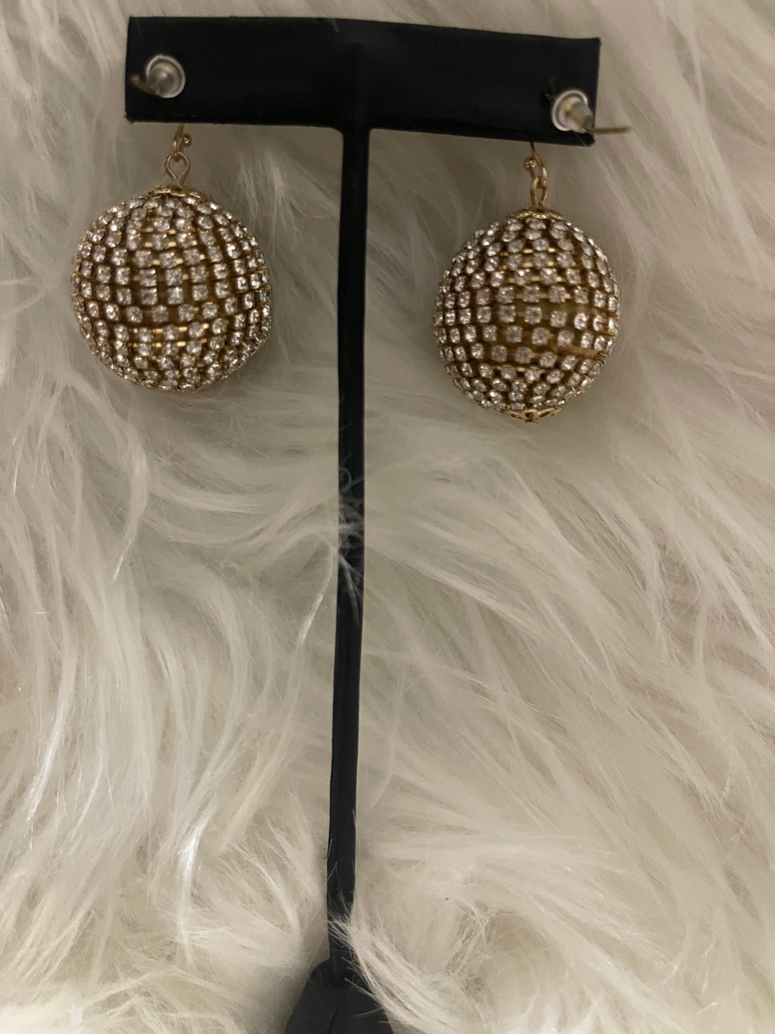 Gold-Tone Ball Teardrop Earrings