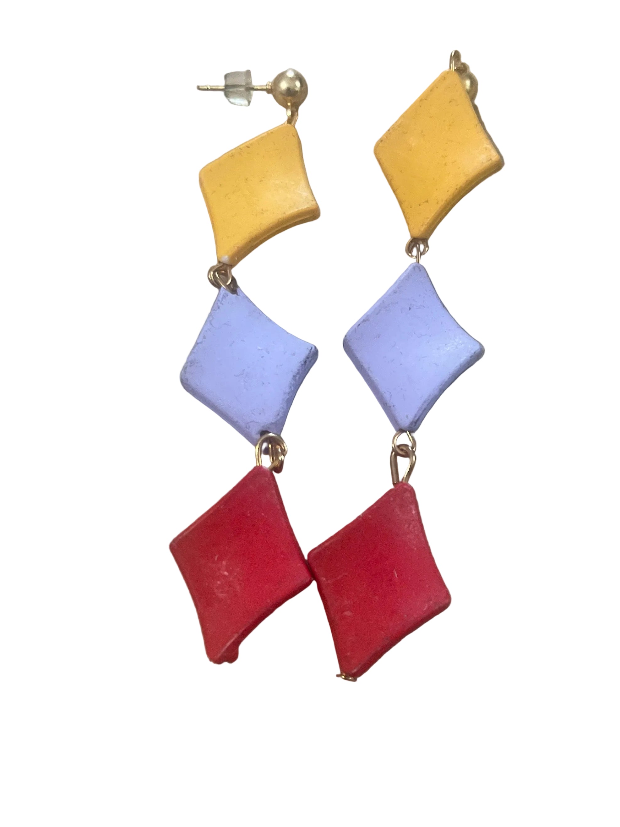 Polymer Triangle Dangle Earrings