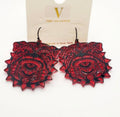 Red/Black Bulldog Earrings