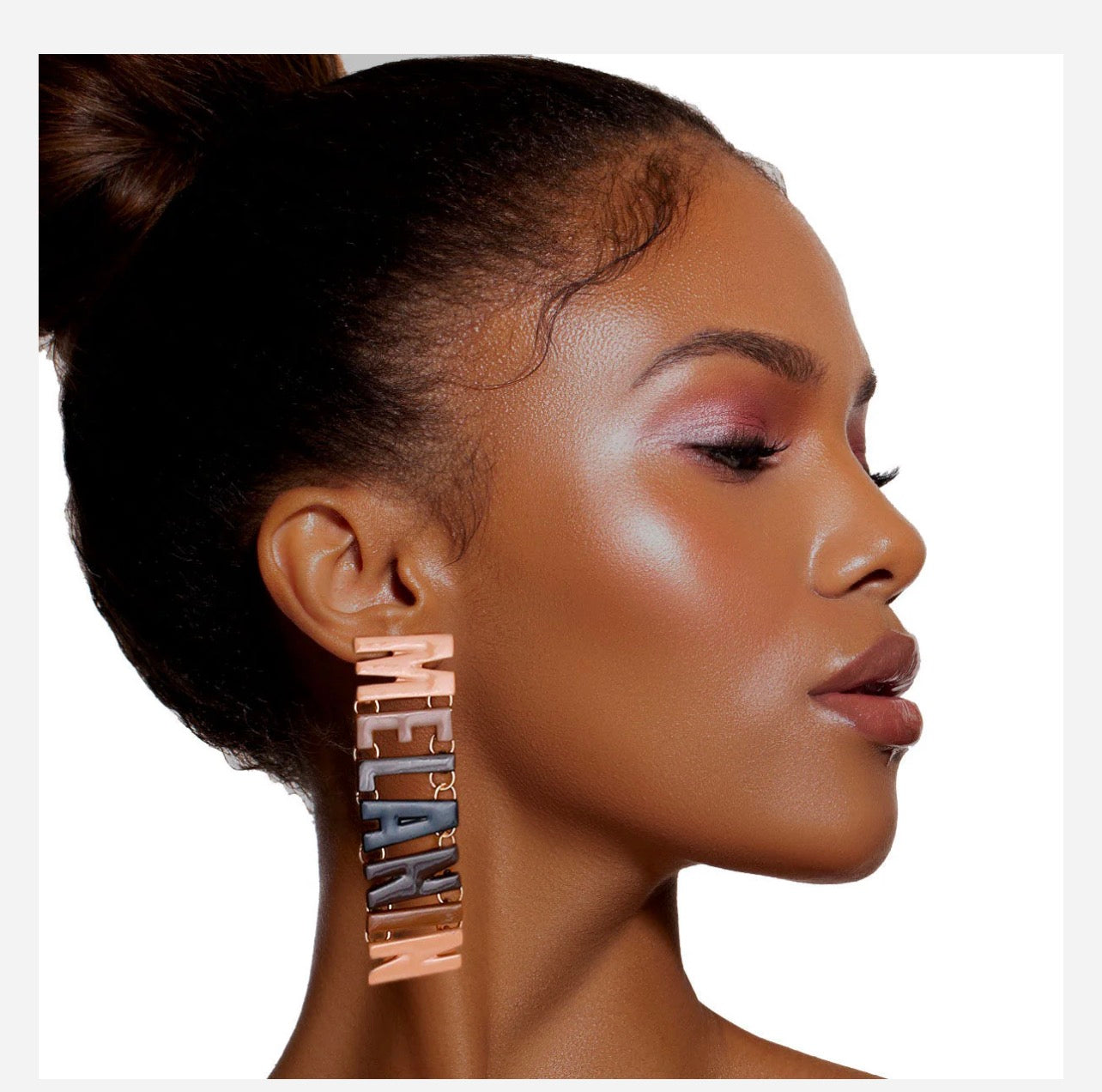 Melanin Linked Letter Drop Earrings