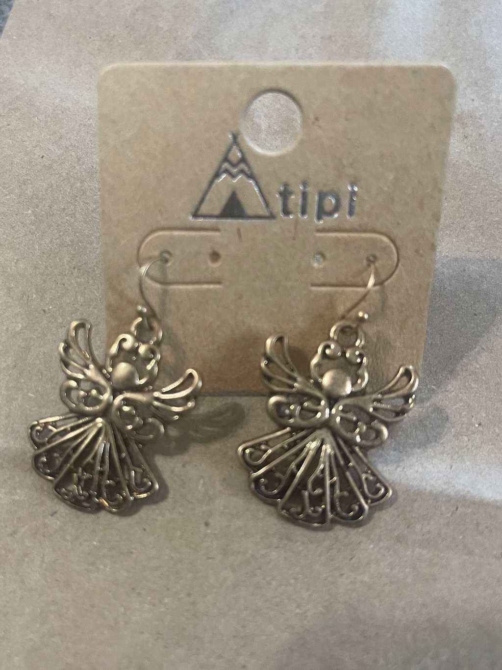 Gold Filigree Angel Earrings