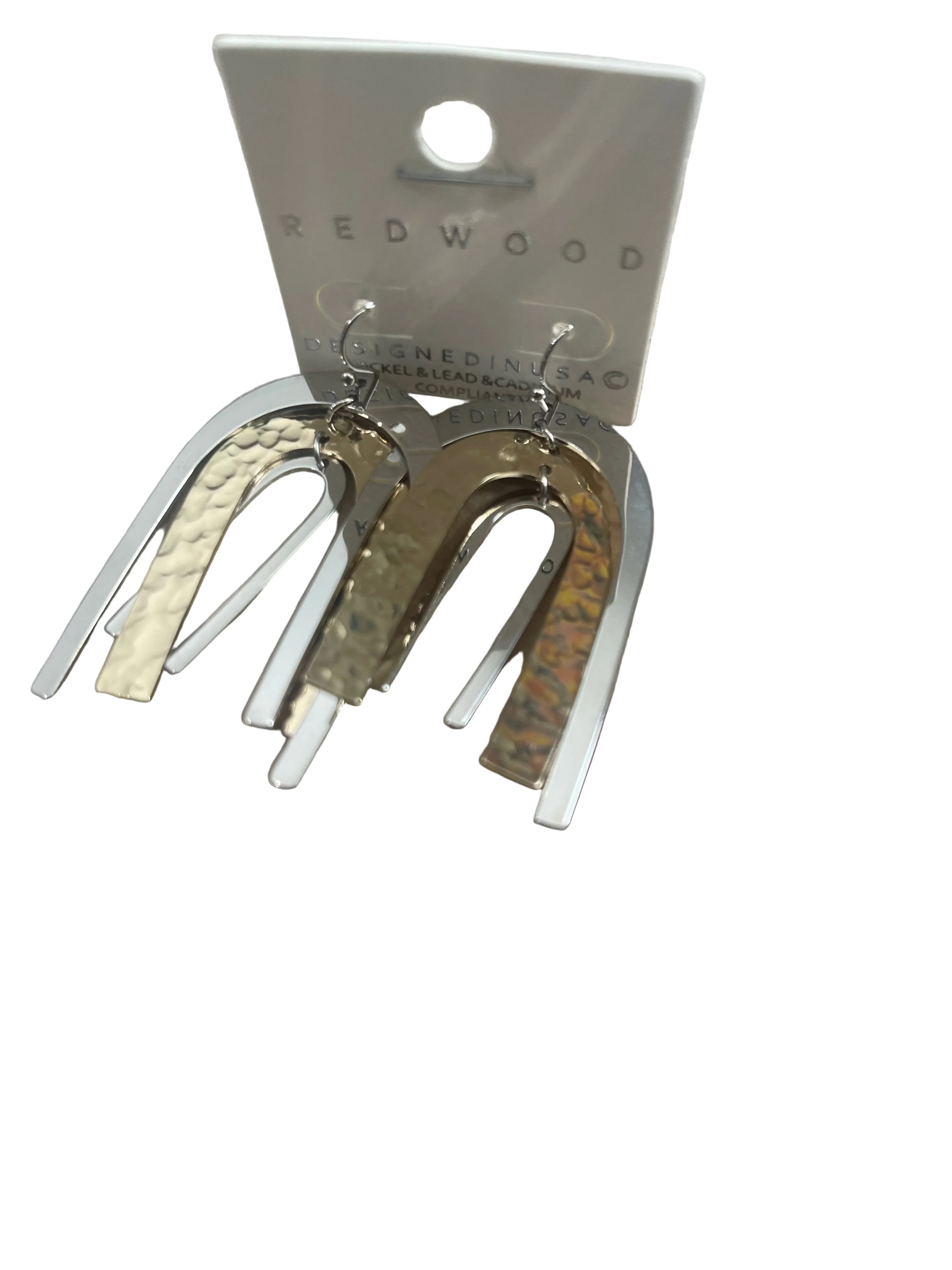 Triple Arch Metal Dangle Earrings