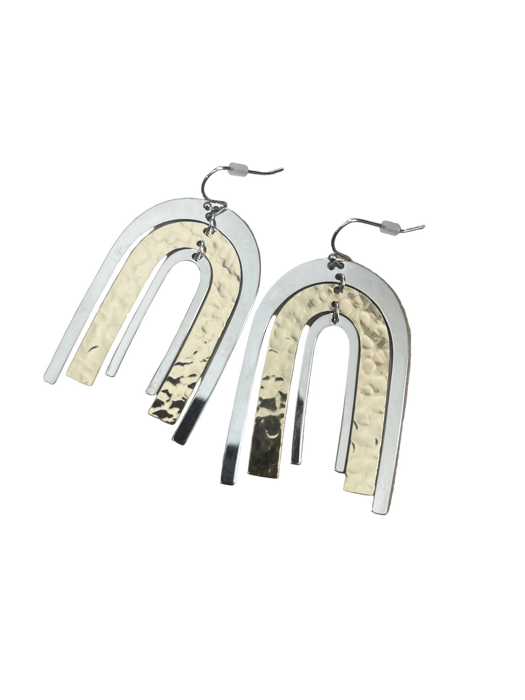 Triple Arch Metal Dangle Earrings