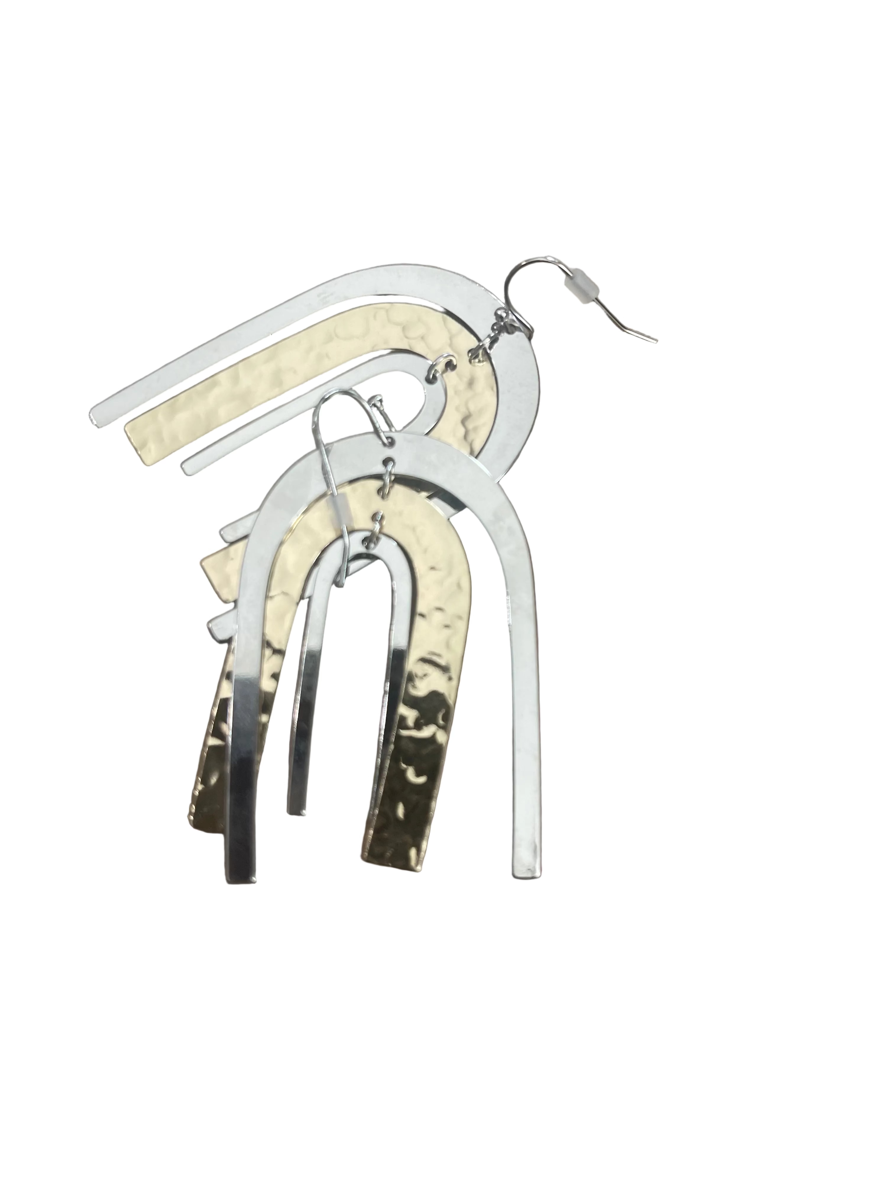 Triple Arch Metal Dangle Earrings