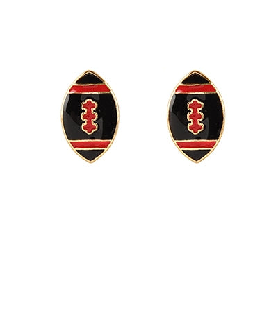 Black and Red Game Day Stud Earrings