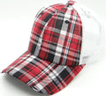 Ponytail Plaid Trucker Hat