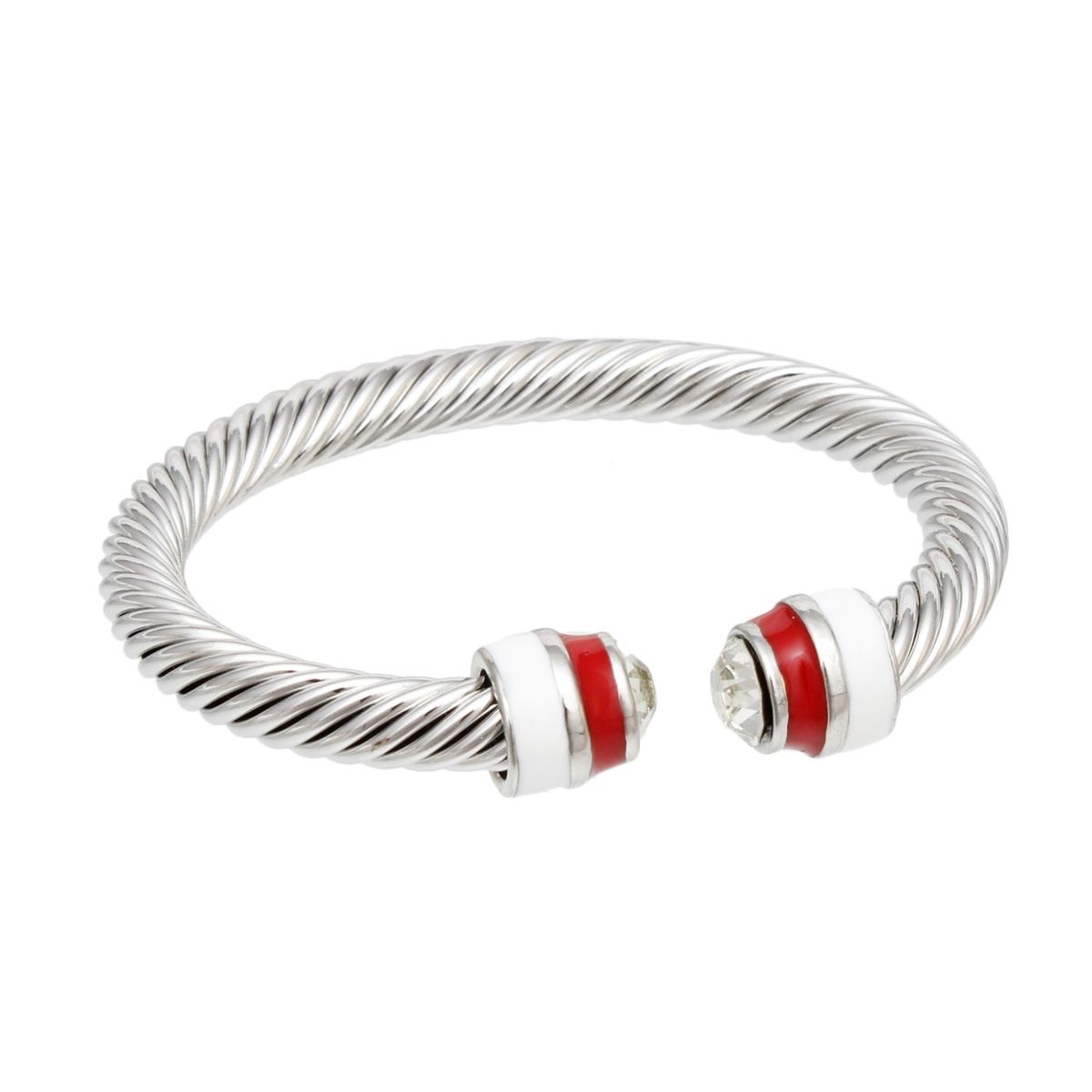  Thick Cable Classic Silver Bangle Bracelet