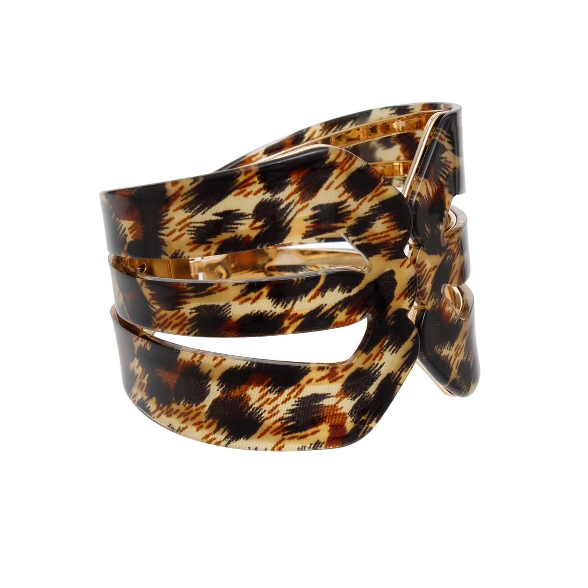 Cuff Fierce Leopard Print Butterfly Wing Bracelet