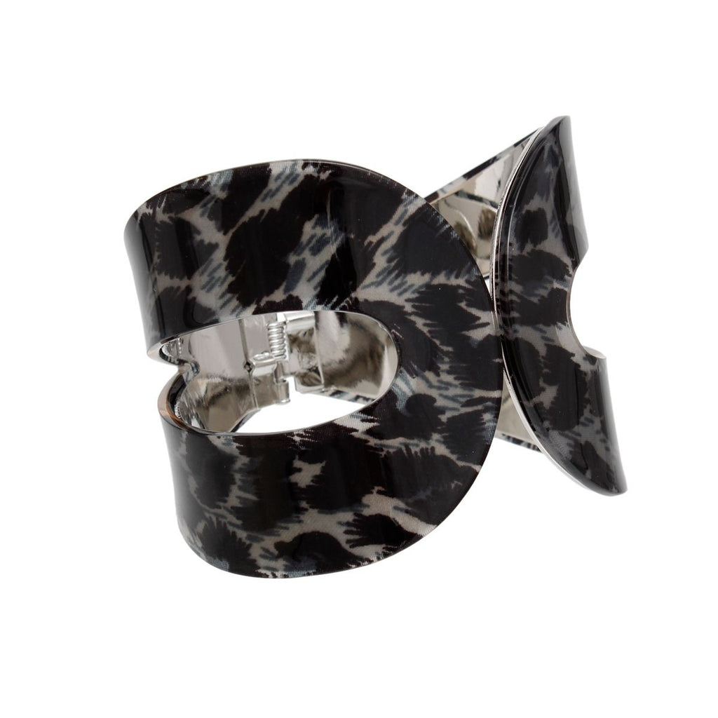 Cuff Wild Tribal Gray Leopard Print Loop Bracelet