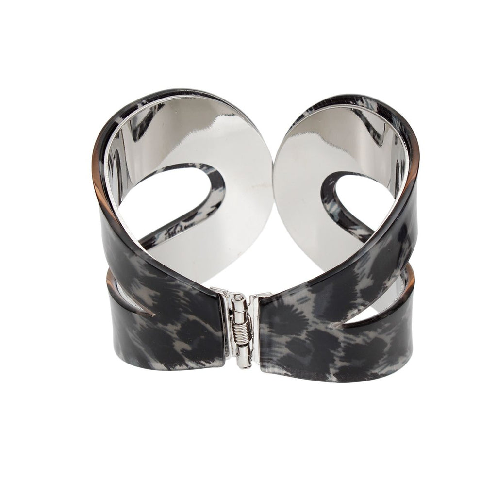 Cuff Wild Tribal Gray Leopard Print Loop Bracelet