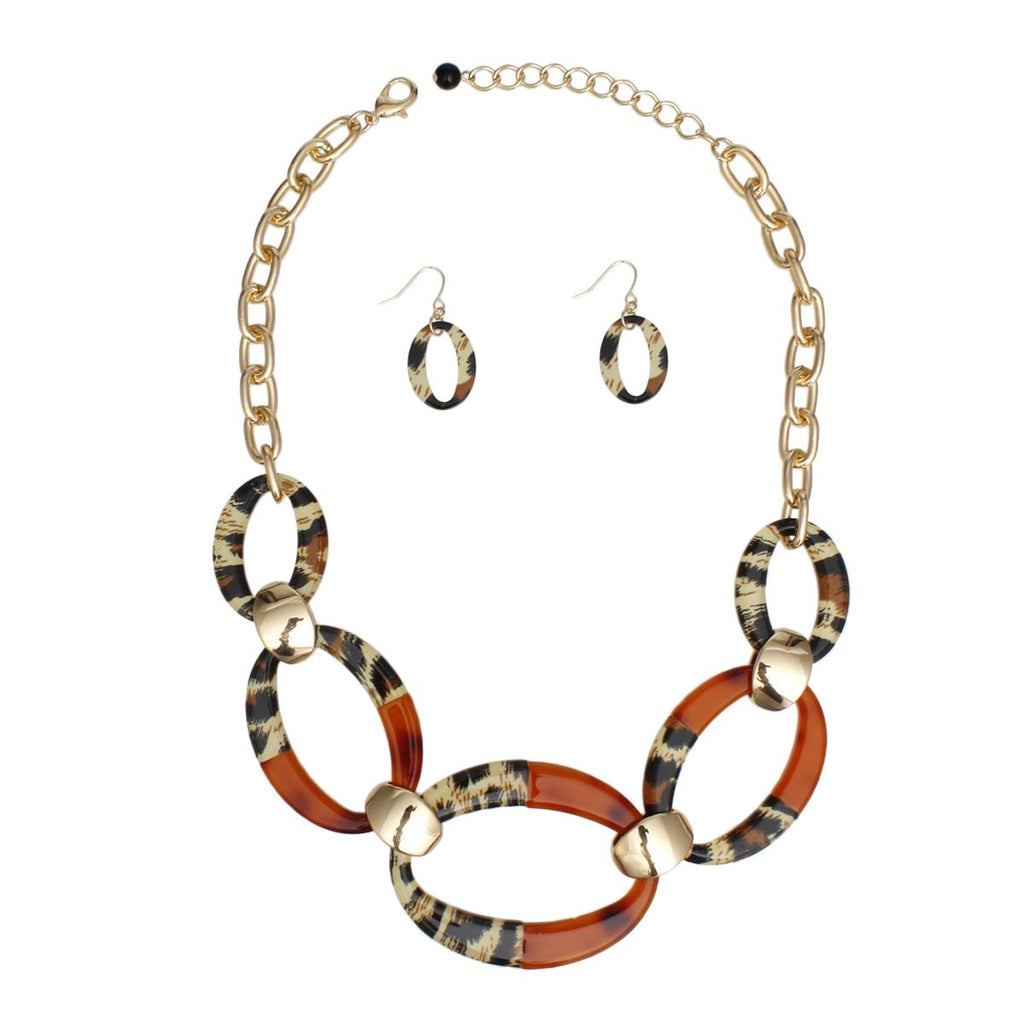 Link Collar Urban Jungle Leopard Print Necklace