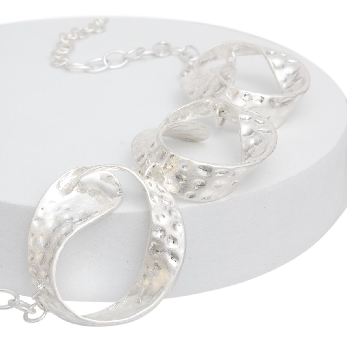 Chain Matte Silver Chunky Chain Modern Necklace