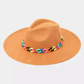 Colorful Chain Panama Fedora Hat - Rosmarray Collections, LLC.
