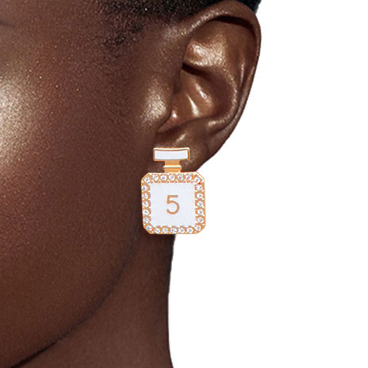 Glamorous Trio: Gold and White  Earrings
