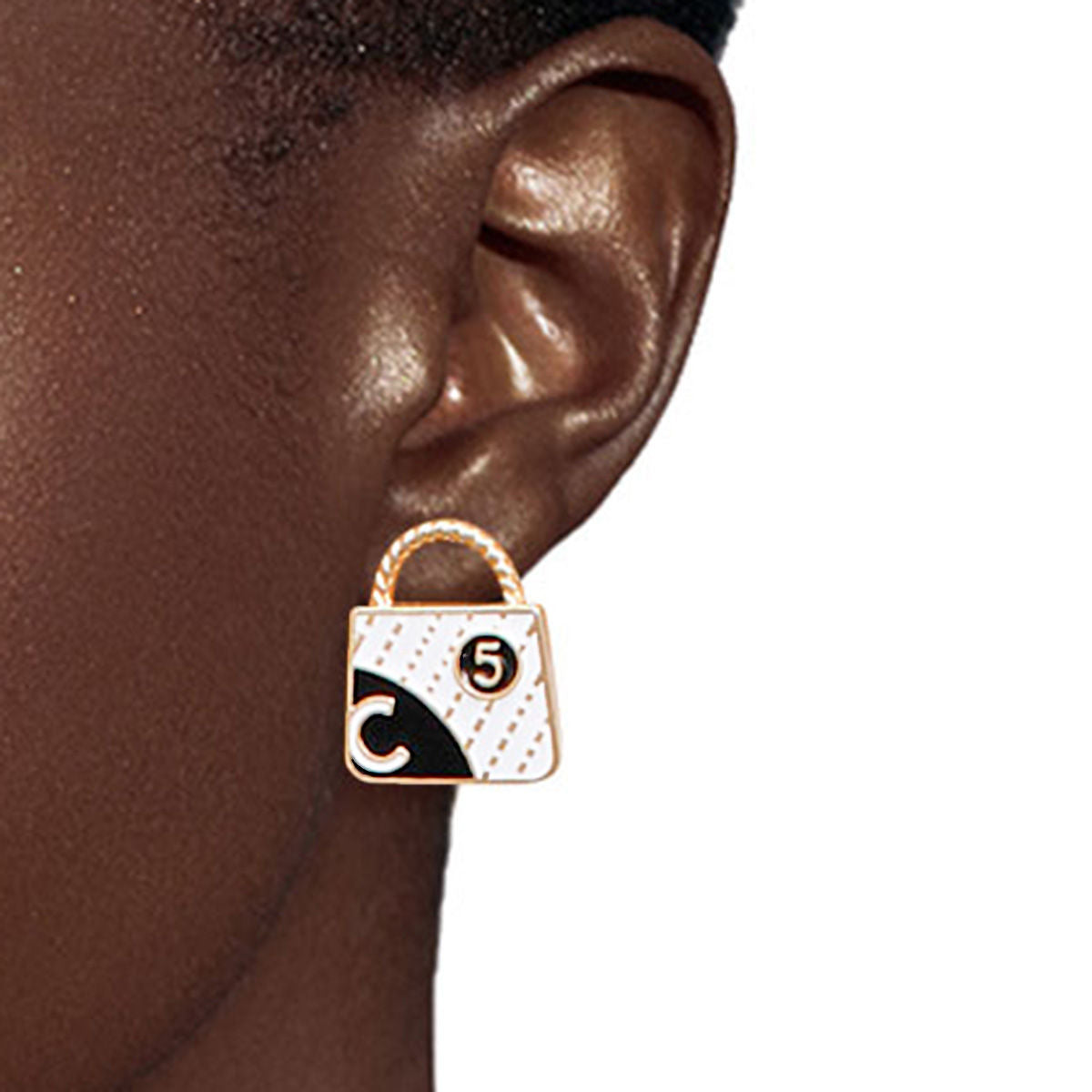 Glamorous Trio: Gold and White  Earrings