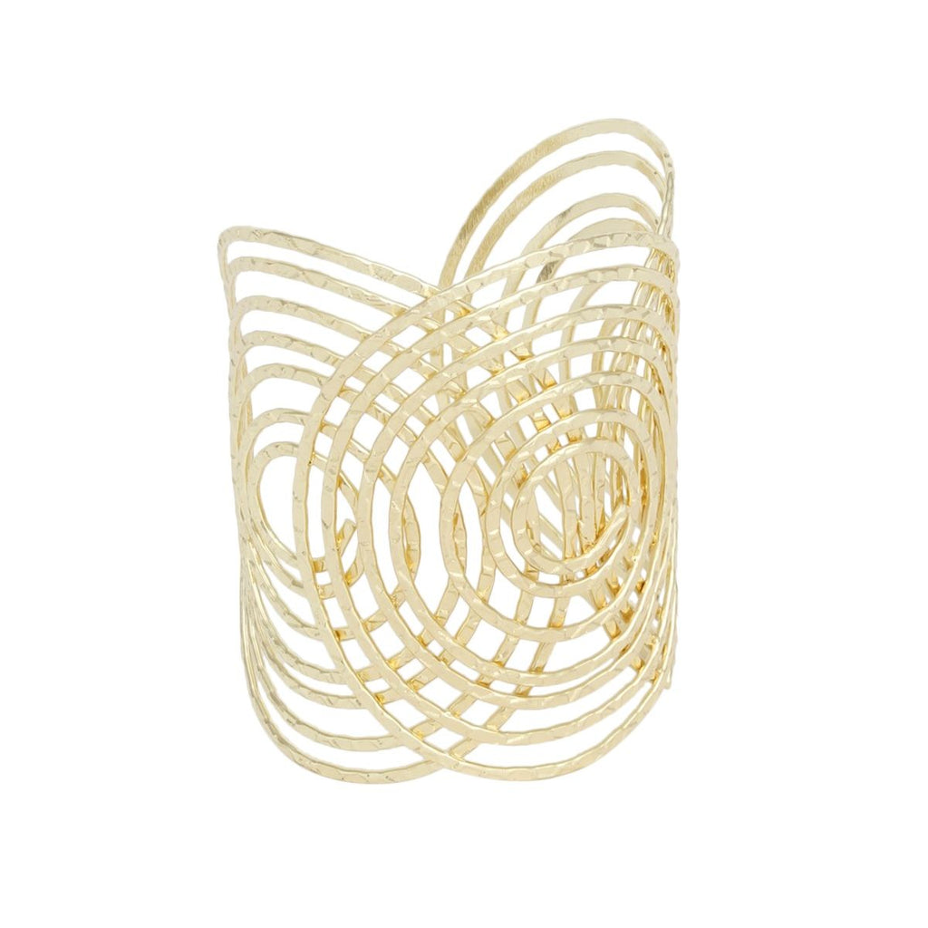 Cuff Gold Concentric Circle Sculpted Bracelet