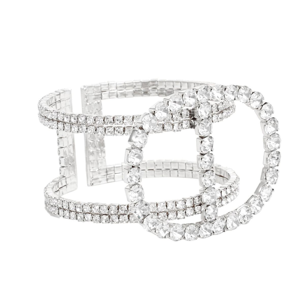 Cuff Silver Brilliant Luxe Pave Wire Bracelet