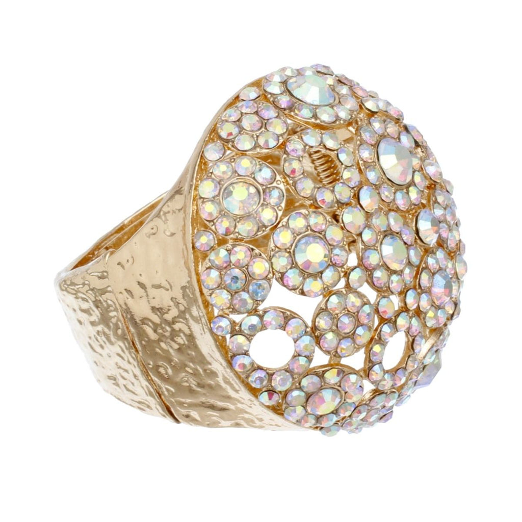 Cuff Domed Aurbo Round Rhinestone Chunky Bracelet