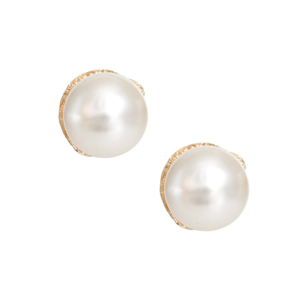 Clip On Cream Bubblegum Pearl Earrings for Women