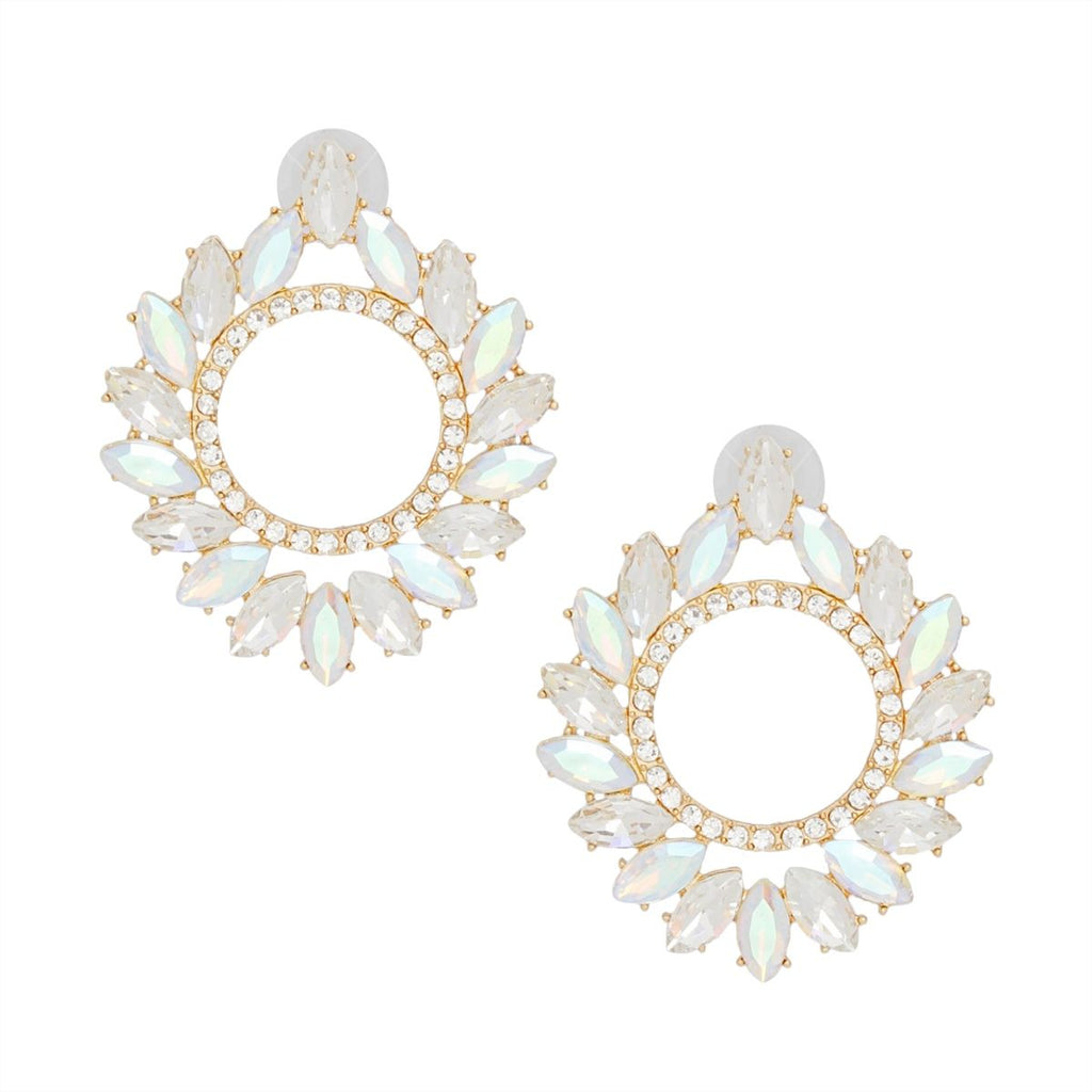 Studs Glistening Aurbo Crystal Wreath Earrings